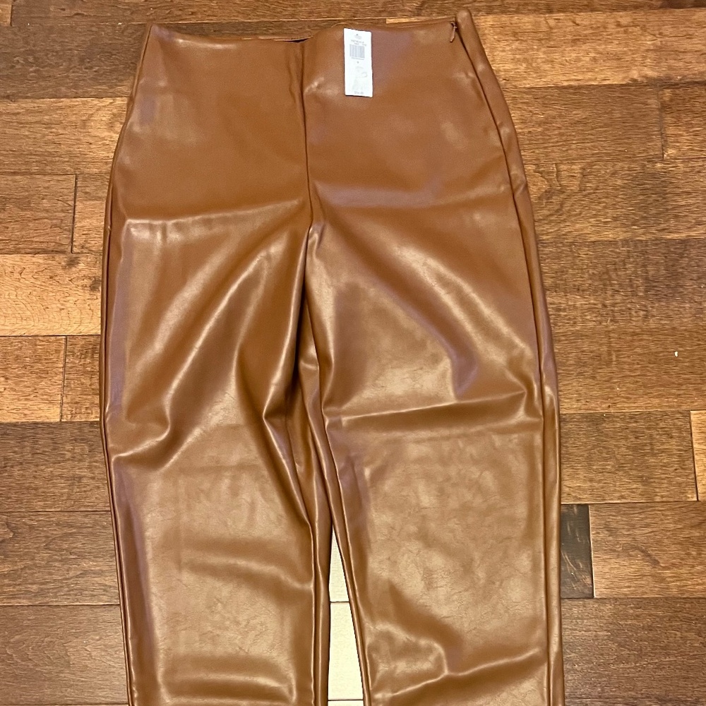 Old Navy camel colour faux leather pants